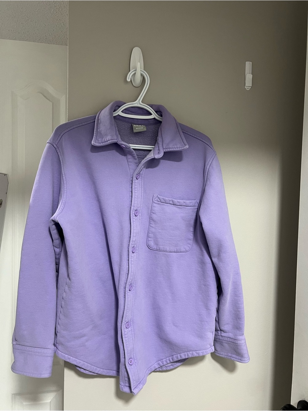 TNA Lavender Button-Down Casual Shirt Jacket